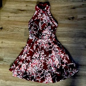 Red and white halter top dress